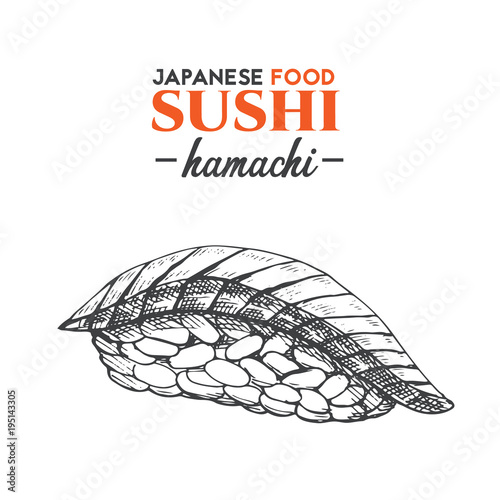 Hamachi sushi.
