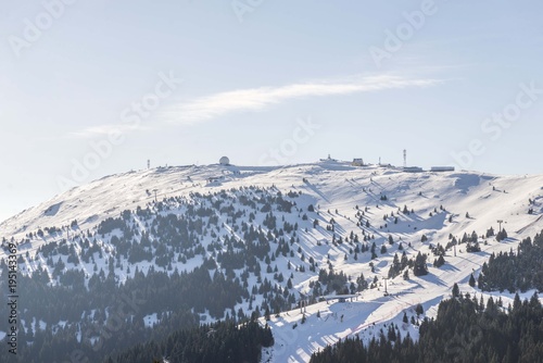 snowy mountain top landscape