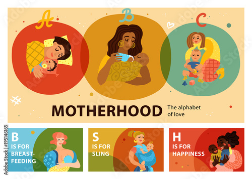 Motherhood Horizontal Banners © Macrovector