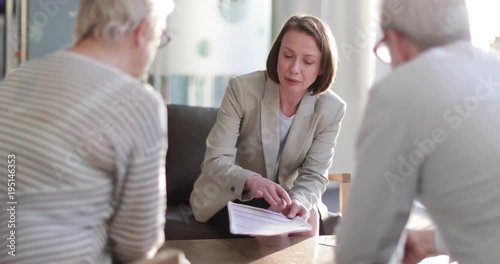 Senior couple with financial advisor