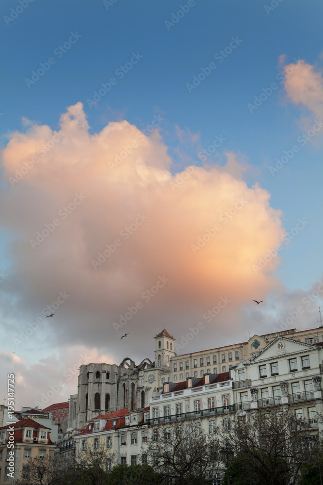 Lisbon Portugal cloud sunset