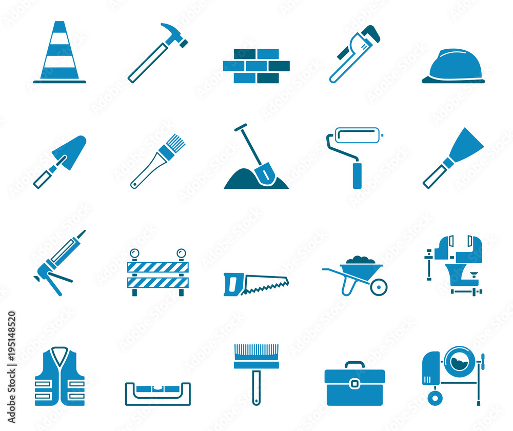 Handwerk Iconset - Blau