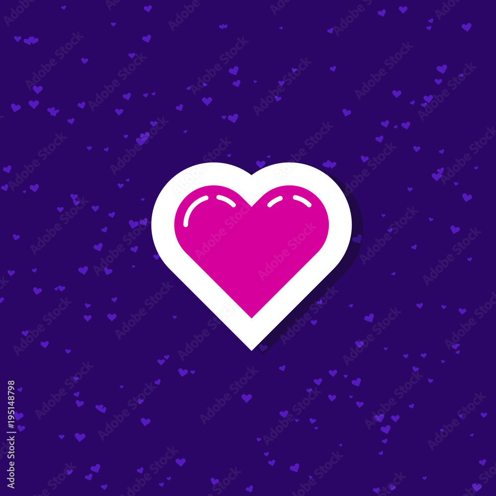 colored illustration of a simple heart cartoon sticker colored illustration of a simple heart cartoon sticker