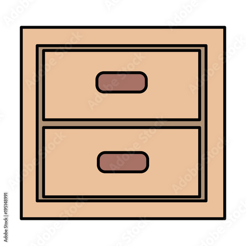 wooden office drawer icon vector illustration design