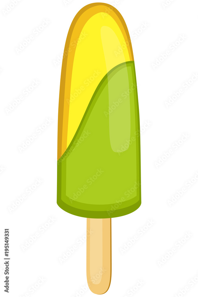 Colorful fruit ice cream banana mint popsicle. Colorful fruit ice cream banana mint popsicle.