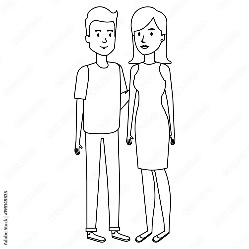 couple lovers avatars characters vector illustration design couple lovers avatars characters vector illustration design