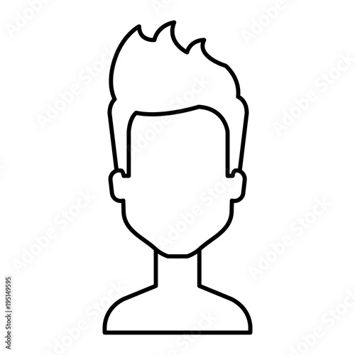 young man shirtless avatar character vector illustration design