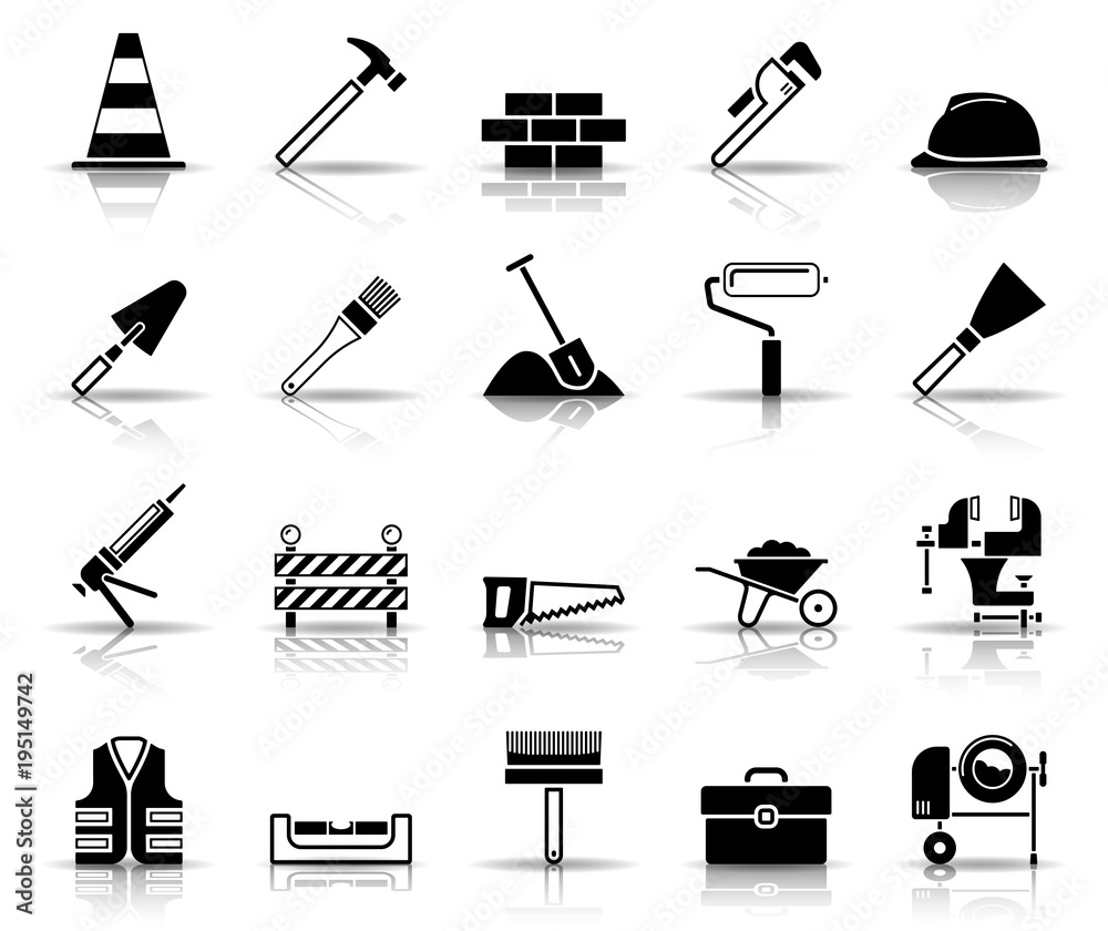 Handwerk Iconset - Schwarz (Schatten)