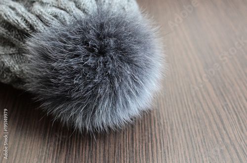 Pompon from natural wool