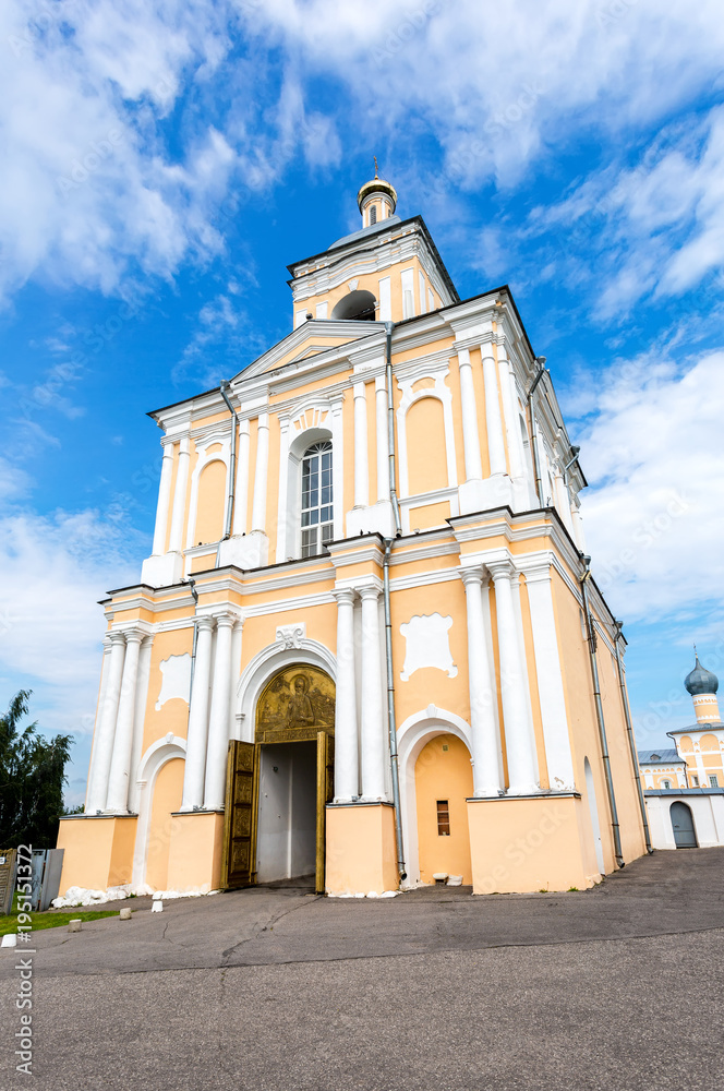 Khutyn Monastery of Saviour's Transfiguration and of St. Varlaam near Veliky Novgorod, Russia. Russian orthodox church