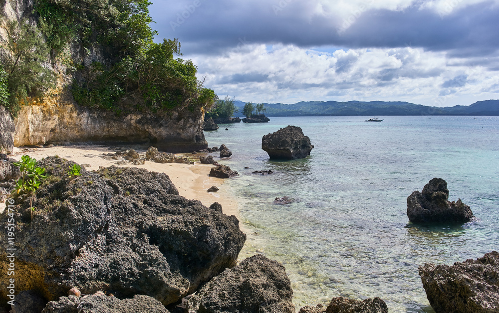 White beach rocky view on Boracay, Philippines White beach rocky view on Boracay, Philippines