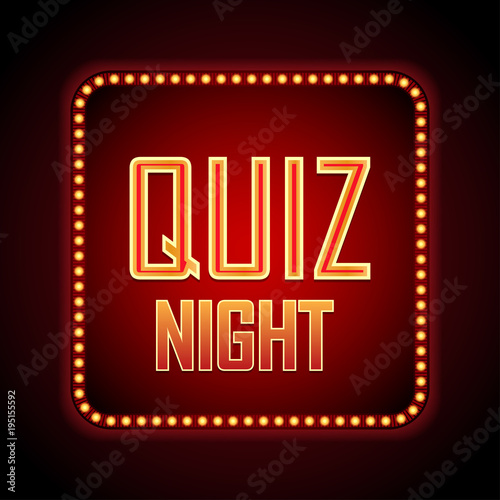 Quiz night announcement poster design web banner background. Vector illustration