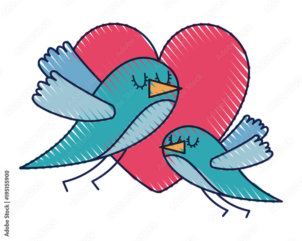 cute flying birds heart in love romance cute flying birds heart in love romance