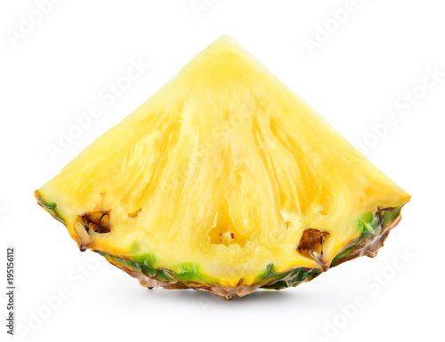 Pineapple slice isolated on white background.
