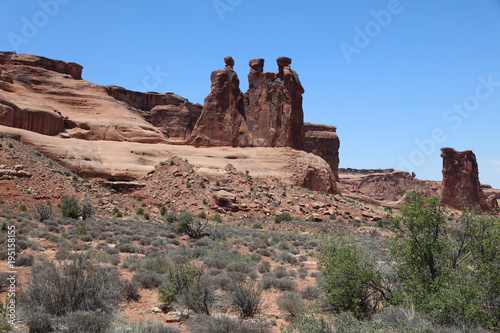 Three Gossips in Arches National Park. Utah. USA