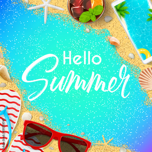 Hello Summer card template