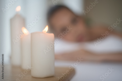 Candles and spa relax healthy