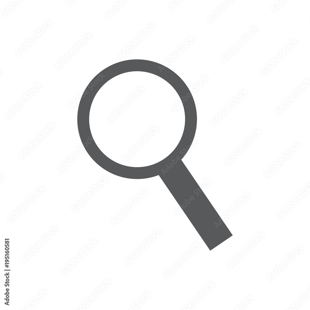 Search magnifier icon. Magnifying glass symbol. Zoom pictogram, flat vector  sign isolated on white background. Simple vector illustration for graphic  and web design. Stock Vector | Adobe Stock