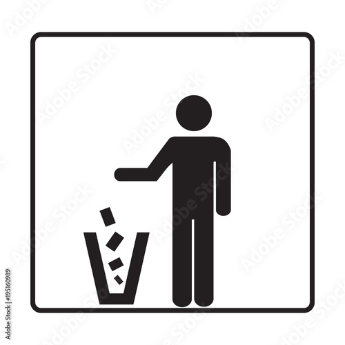 Garbage symbol in trendy flat style isolated on white background, for your web site design, app, logo, UI. Vector illustration, EPS10.