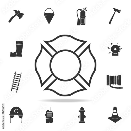 Firefighter emblem icon. Detailed set icons of firefighter element icons. Premium quality graphic design. One of the collection icons for websites, web design, mobile app