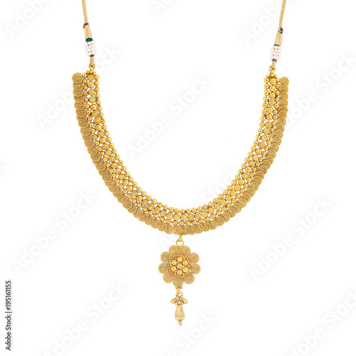Indian traditional gold necklace for special occasion