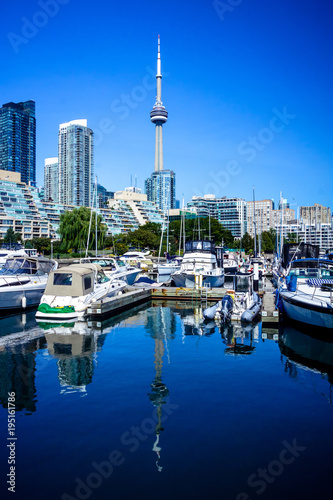 View of modern buildings at Toronto Harbor front