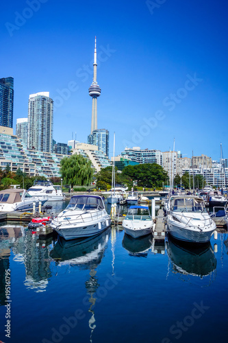 View of modern buildings at Toronto Harbor front