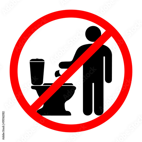 Знак, запрещающий выбрасывать бумагу в туалет. Векторная иллюстрация.