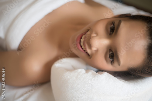 Beautiful young woman in spa salon massage, relax and healthy.