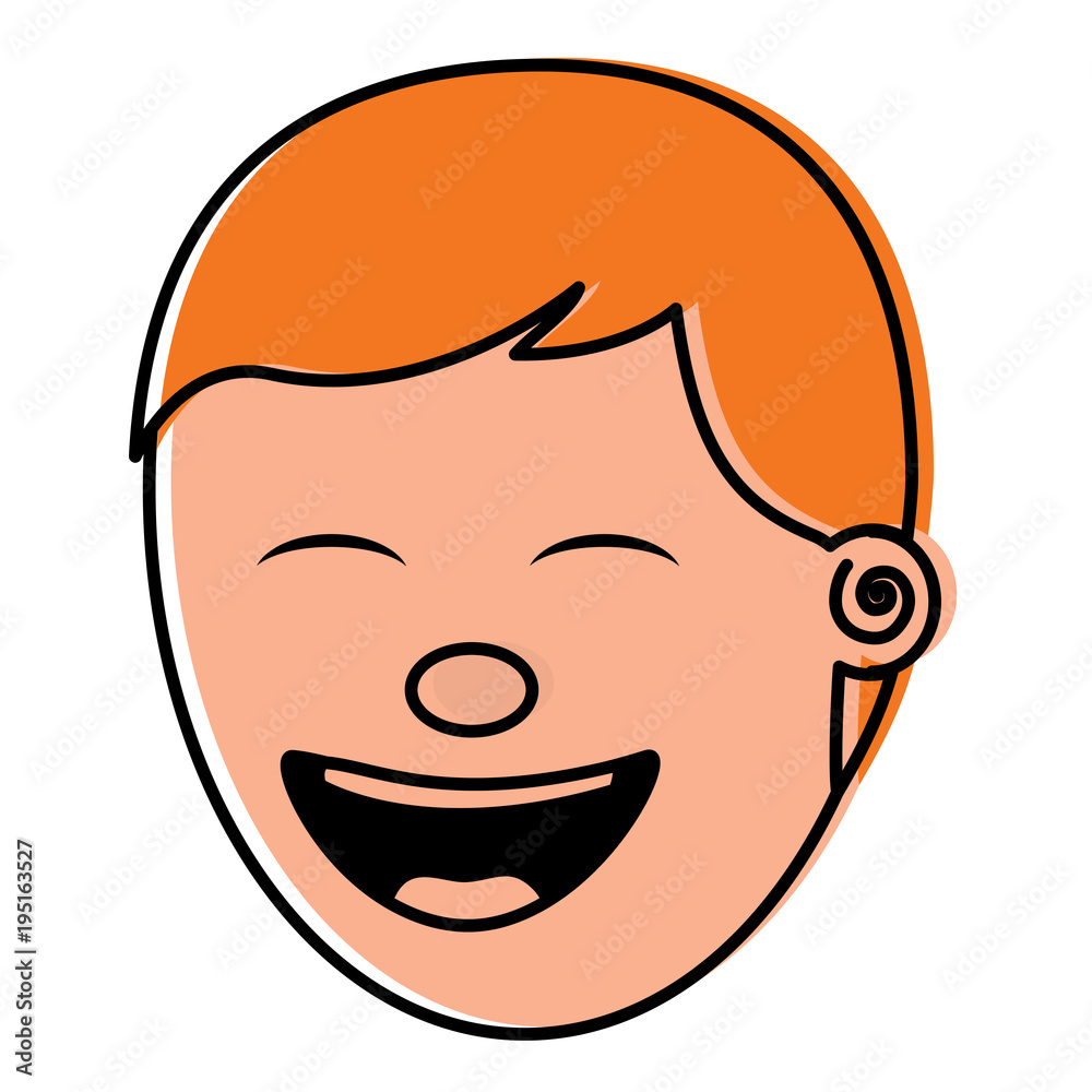 face young man smiling happy character face young man smiling happy character