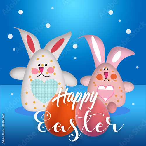 conigli e uova di pasqua photo