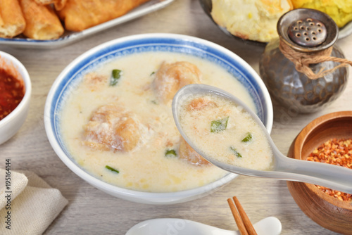 Traditional Taiwanese breakfast - salted soya bean milk