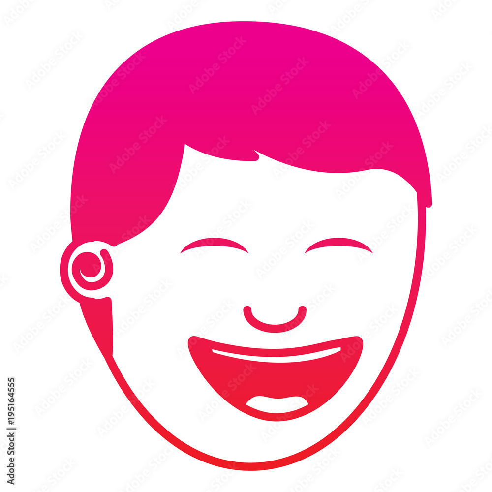 face young man smiling happy character face young man smiling happy character
