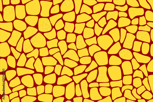 giraffe texture pattern, abstract geometrical seamless pattern, animalistic print, yellow and dark red colors background, safari animal texture