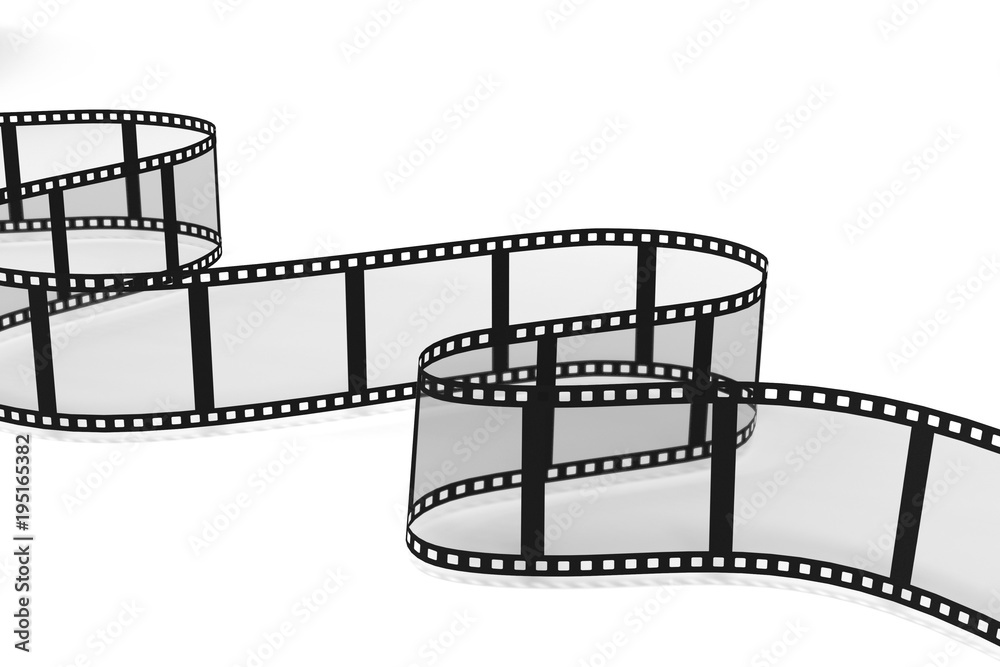 gray Film strip on white background 3d illustration