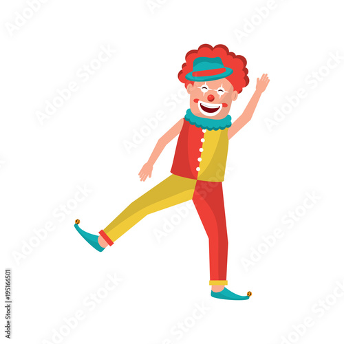 friendly funny clown performer character