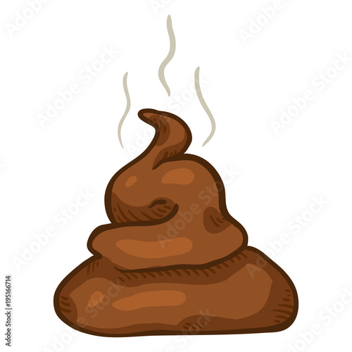 Vector Cartoon Brown Poop. Piece of Shit.