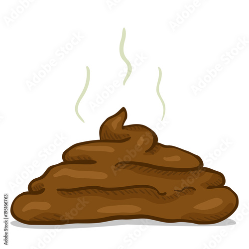 Vector Cartoon Brown Poop. Piece of Shit.