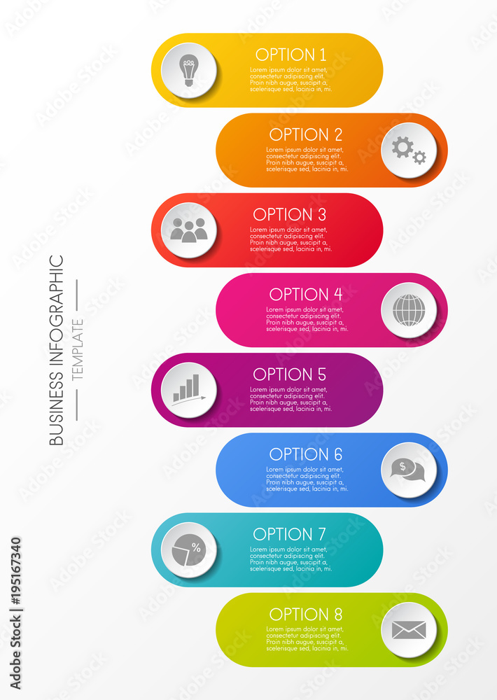 Layout of infographic with colorful icons and specified steps. Vector. Layout of infographic with colorful icons and specified steps. Vector.