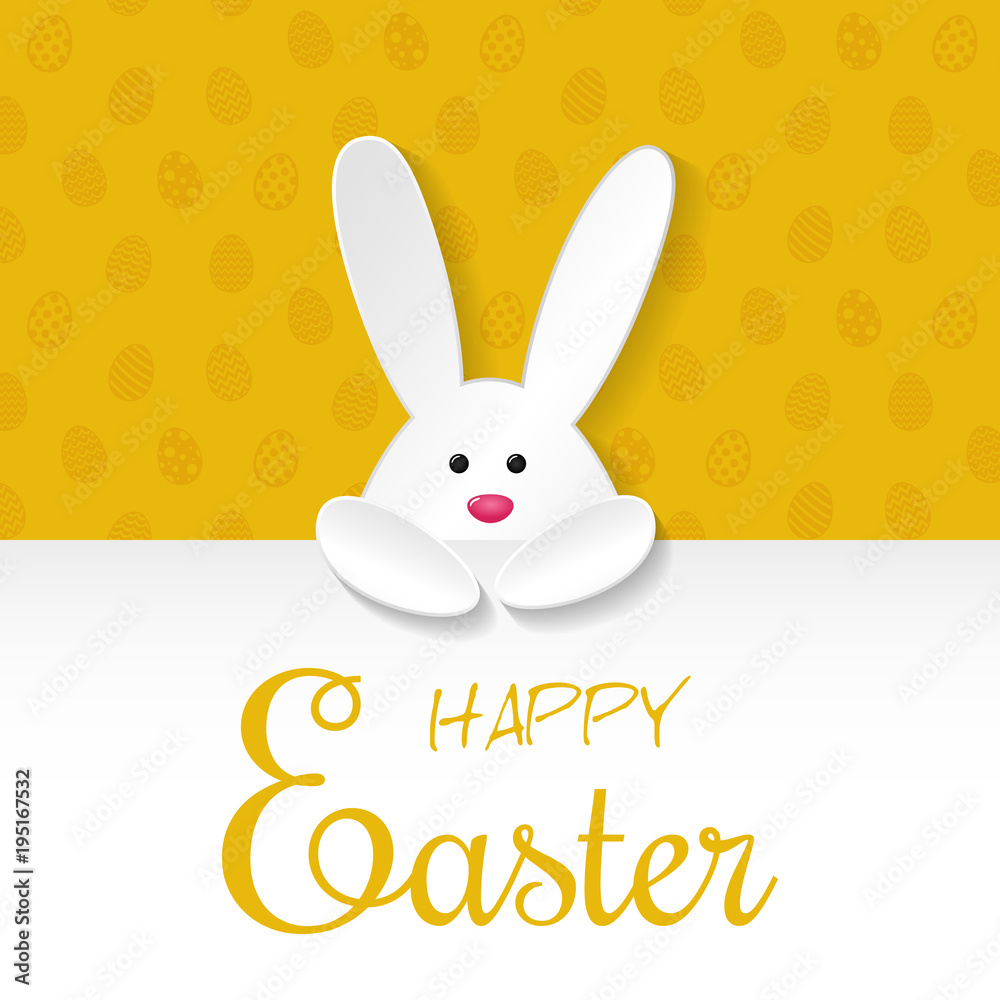 Easter banner with paper cut bunny and wishes. Vector. Easter banner with paper cut bunny and wishes. Vector.