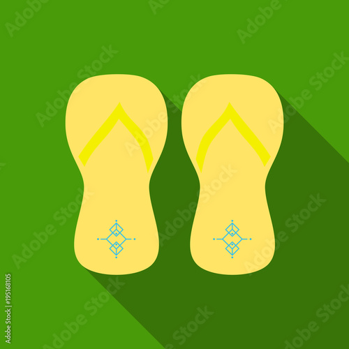 Colored flipflops icon. Slippers icon. Flip flop Isolated on background.