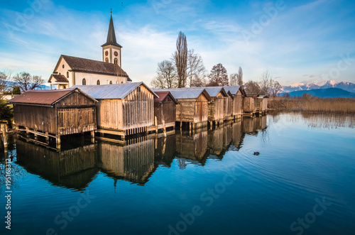 The enchanting ancient village of Busskirch on the shores of the Zurich Lake, Rapperswil-Jona, Sankt Gallen, Switzerland