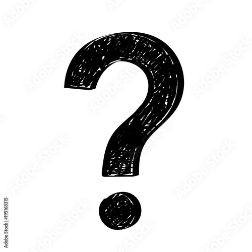 Sketch of question mark - doodle icon. Vector.