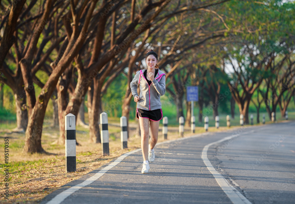 fitness woman running in park