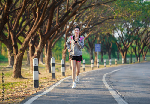 fitness woman running in park © geargodz