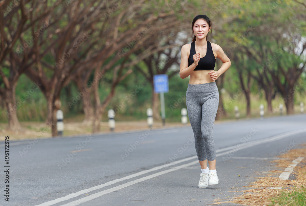 fitness woman running in the park