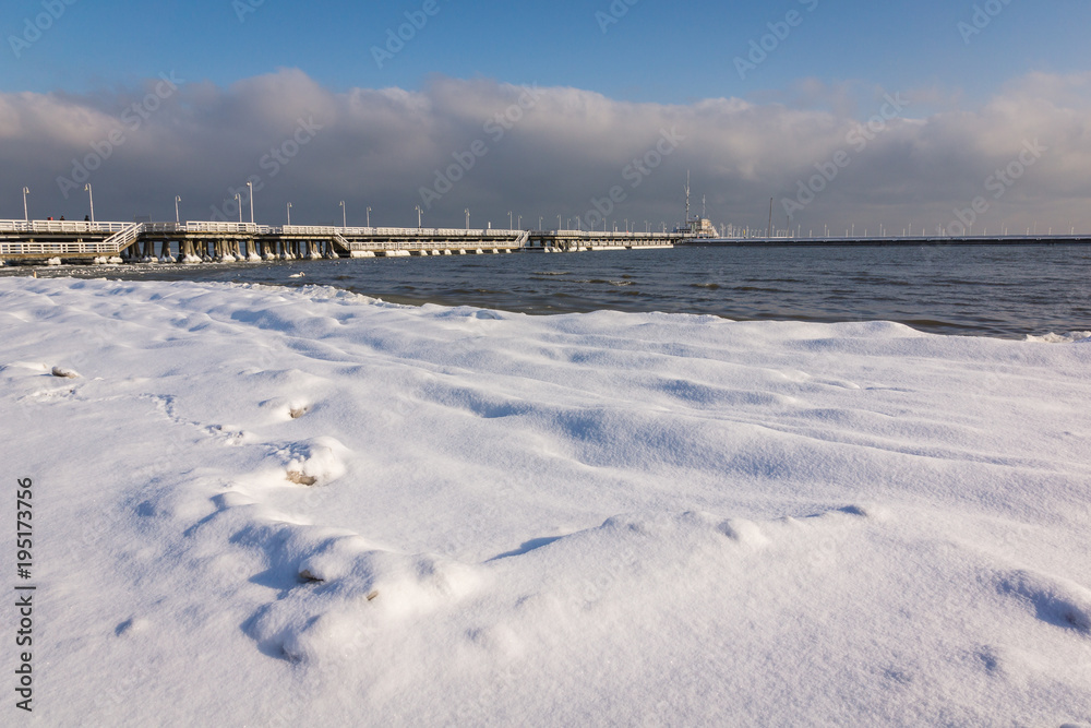 Baltic sea at winter in Sopot, Pomorskie, Poland Baltic sea at winter in Sopot, Pomorskie, Poland