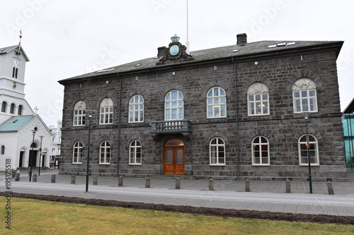 Iceland Reykjavik Althing National Diet Building アイスランド レイキャビク アルシング 国会議事堂