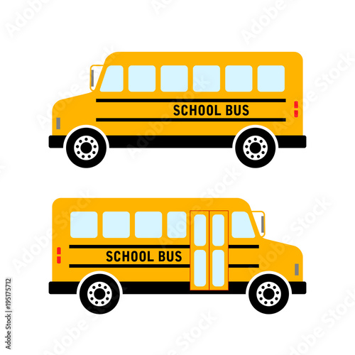 School bus vector icon on white background