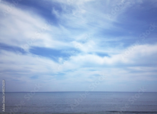 Sky and the Sea. Beautiful blue background, texture